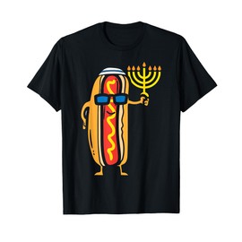 Jewish Hotdog Funny Food Hanukkah Pajamas Chanukah PJs US Men Women Girls Kids T-Shirt