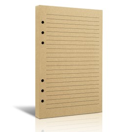 A5 Lined Vintage Refillable Paper, Retro A5 Binder Refills Paper for 6-Ring Binders Planner Traveller Journal Notebook Dairy, 8mm Ruled Filler Paper, 80 Sheets 160 Pages, Lined