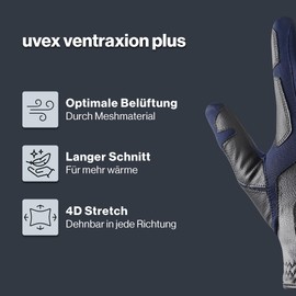 Uvex Ventraxion Plus Riding Gloves, Navy-Black, 9-10