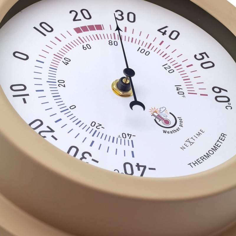 Outdoor Thermometer - Ø22CM - Metal - Brown "Lily"