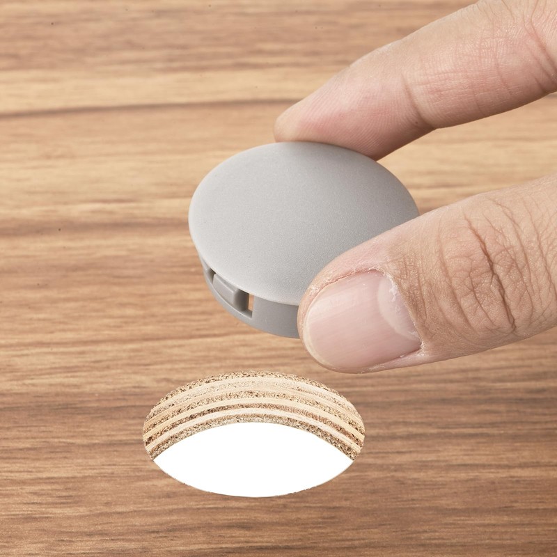 Sourcing Map 32PCS 6mm(1/4") Light Gray Plastic Hole Plugs, Flush
