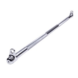 AmStaff Fitness 48" Straight Ez Curl Lat Pull Down Bar with Revolving Double Hook for Dual Pulley Cable Machines, Functional Trainer Multi-Purpose Attachment (Straight Bar)