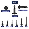 ZAMBASE 100PCS #10x1 Black Crosshead 410 Stainless Steel Self-Drilling Screws