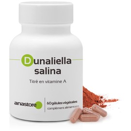 Vitamins A (Rétinol) x 16 mg / 60 Capsules * Dry Extract from Dunaliella Algae, 30 % Titred from SEL carotene * Eyes, Skin, Immune, Vegan