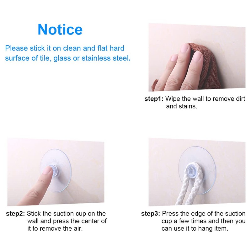 LuluEasy 12 Pieces 1.2 inch Small Clear Suction Cups for