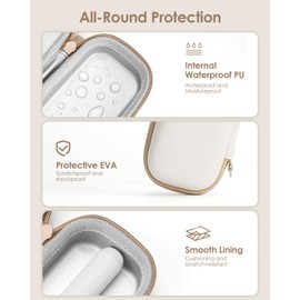 Yinke Travel Shaver Case with Attachments Storage Box for Hybrid Electric Trimmer, Waterproof Hard Carrying Case Portable Storage Bag for O Blade, Beige