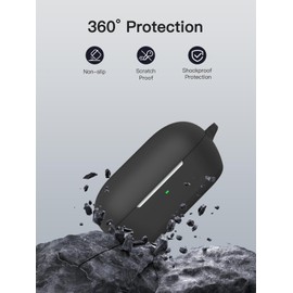 for Sony WF-C710N Case Cover with Cleaner Kit,Soft Skin Silicone Case Cover with Keychain and Lanyard,Full Protective Case for Men and Women-Black