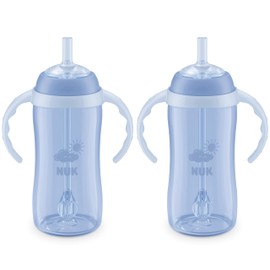 NUK - Taza de paja para estudiantes de 10 onzas, taza para niños pequeños con pajita suave para beber fácilmente, adecuada para edades de 8 meses en a