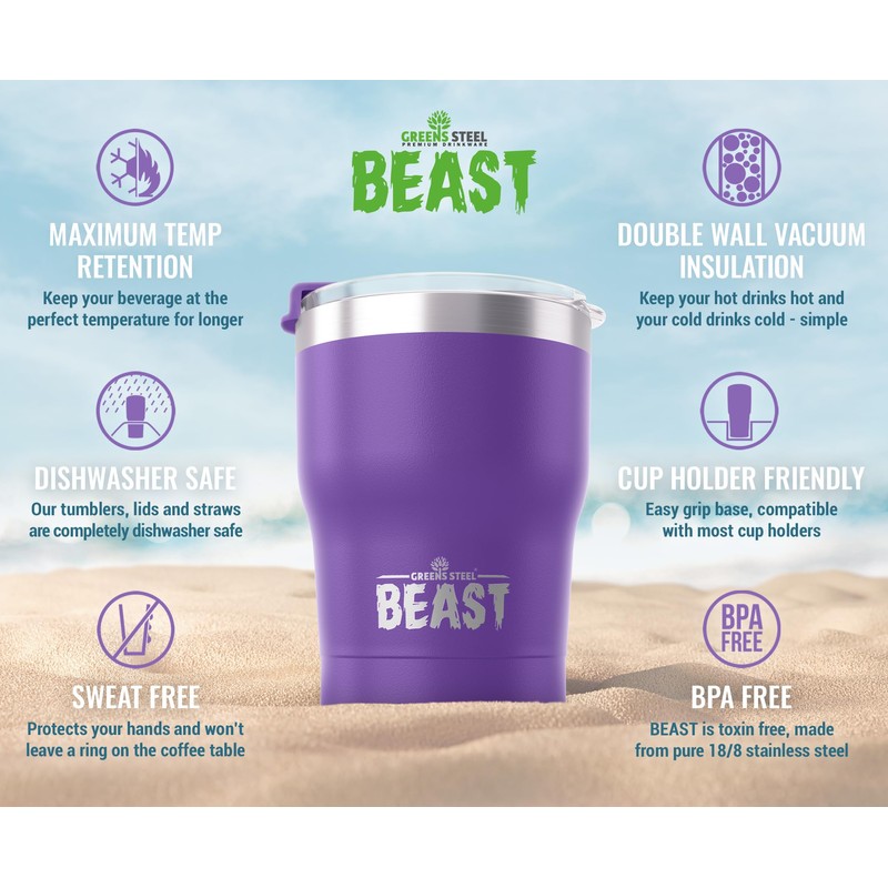 Beast 10 oz Tumbler Stainless Steel Vacuum Insulated Coffee Ice