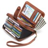 GAEKEAO Leather Credit Card Holder Wallet for Women RFID Blocking