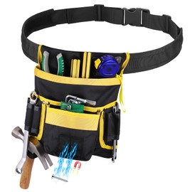 Zocipro Tool Belts for Men, Magnetic Tool Pouch, 13 Pockets Heavy Duty Adjustable Oxford Tool Organiser Bag for Electricians, Carpenters, Construction Workers