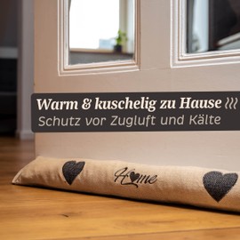 Draught Stopper, Beige, 90 cm, Washable Cover, Weight: 1 kg, Draught Protection for Doors and Windows