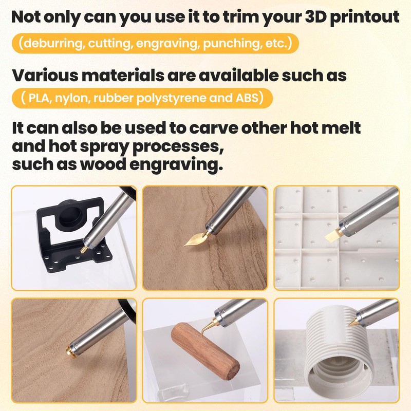 VARMDUKKE 3D Printer Smoothing Tool Kit Tool, 8PCS 3D Printer