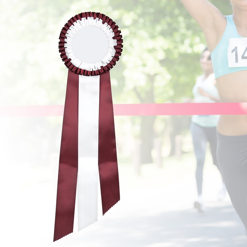 Generous Ribbon Rosette Badge Pin Winners Medal Class Trophy AwardWhite