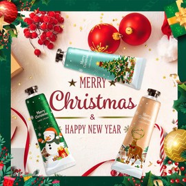 Hand Cream Set, Hand Cream Gift Set, Mini Hand Cream Gift Set, Christmas Ice Cream Hand Care Cream for Very Dry Cracked Hands, for Women/Christmas Mum Gift, 5 Pieces