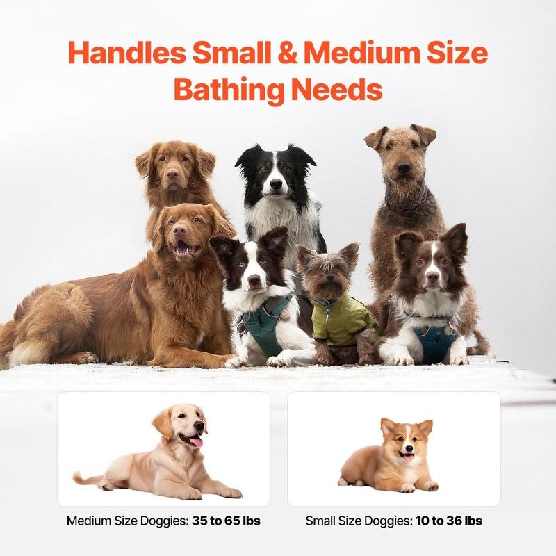 VEVOR Foldable Dog Bathtub Elevated Grey Shower Station for Small
