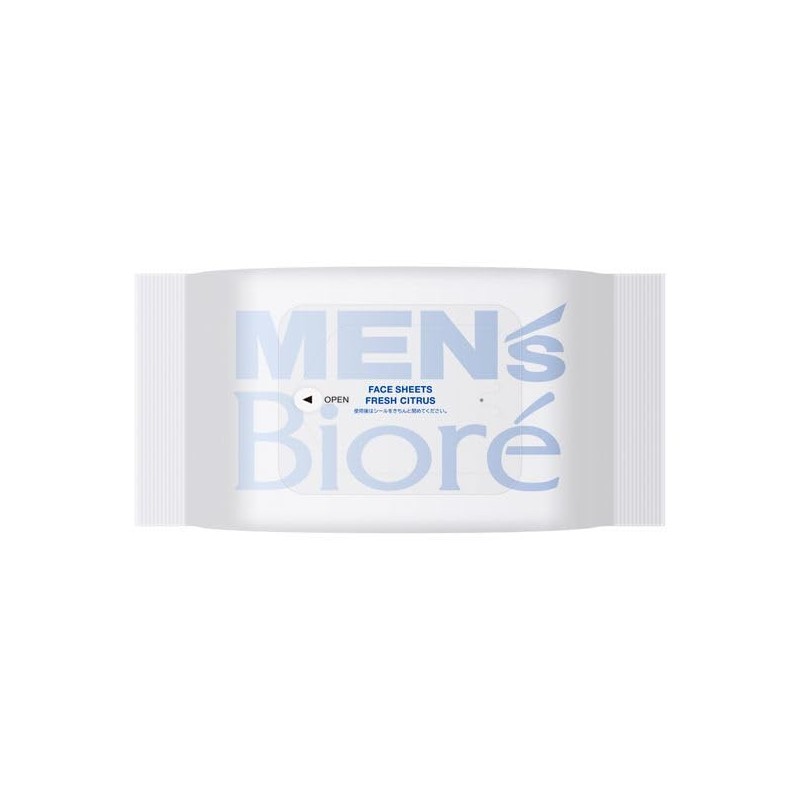 Kao Men's Biore Face Sheet, Refreshing Citrus Scent, Set of