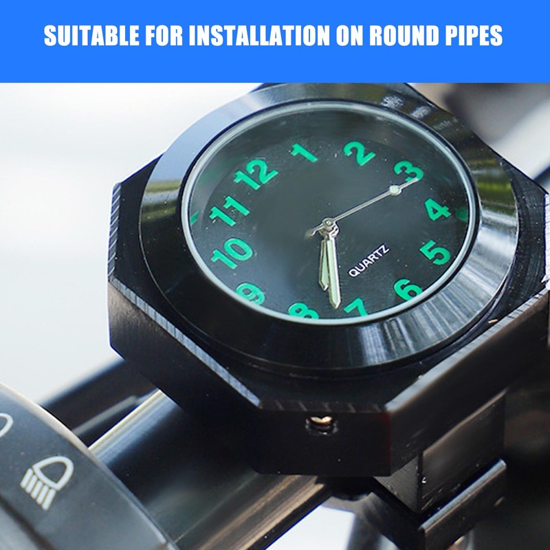 Motorcycle Handlebar Watch, 22-25 mm Clock for Motorcycle Handlebars, Bicycle