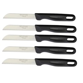 Solingen Paring Knife 6 pcs Fruit Knife Vegetable Knife Set Razor-Sharp Lightweight 3-inch Serrated Paring Knife Made in Germany black