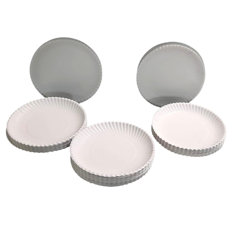 Platos Desechables Redondos de Cartón, No. 3, 15,5 cm de