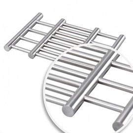 com-four® 2 x high-quality trivet made of stainless steel – coasters for pot, pan, casserole dish and wok – extendable approx. 22-38 x 20 x 1.8 cm (2 pieces)