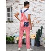 WIRDATRD Festival Overalls Men Adjustable Straps Jumpsuits Bibs Coveralls(Flag)