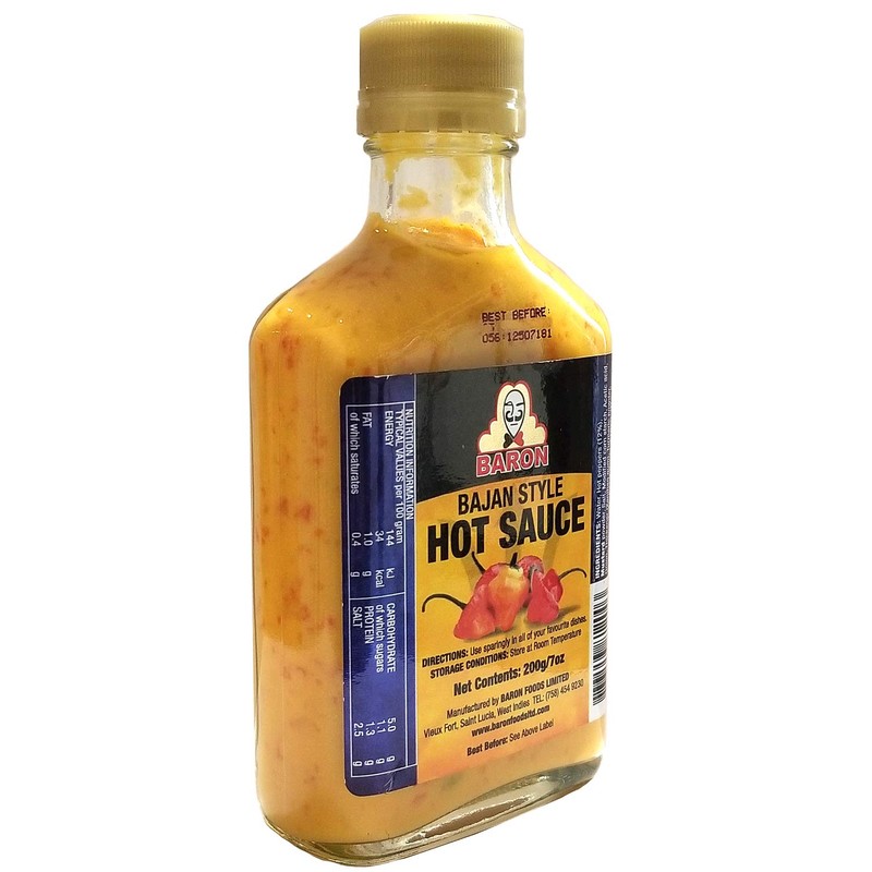 Baron Bajan Style Hot Sauce 7 Ounces (200 grams)