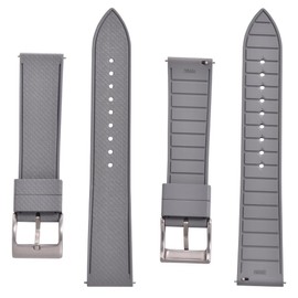 JWNSPA 20MM 22MM Fluoroelastomer/FKM Rubber Watch Bands for Men Women - Quick Release Replacement Waterproof Sport Straps (Gray, 22mm)