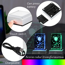 3D Engraved Crystal Rose Romantic Valentine's Day Gifts for Girlfriend for Wife I Love You Gifts for Her Anniversary Mothers Day for Mom Presents for Women