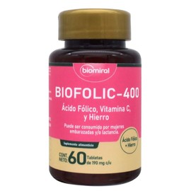 BioFolic-400 Ácido Fólico 60 Tabletas de 180mg