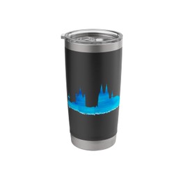 Cologne Cathedral Blue Painting Silhouette Cologne Skyline Stainless Steel Insulated Tumbler