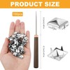 500Pcs Square Pyramid Studs for Clothing - 4/6/8/10/12mm Silver Metal