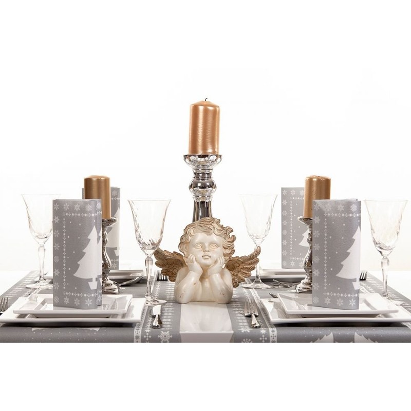 Sovie Home Linclass® Airlaid White Tree Napkin in Silver Christmas