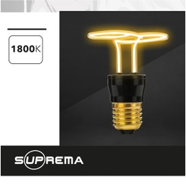 Suprema Dekorative LED-Glühbirne mit LED-Lichtkabel, warmes Licht 1800 K, E27, 240 lm, 220–240 V, Leistung 5 W, Maße 70 x 83 mm, nicht dimmbar