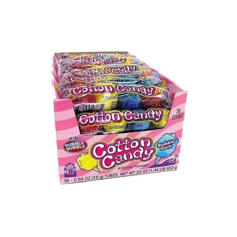 Dubble Bubble Cotton Candy Bubble Gum 4 Pieces Per Sleeve