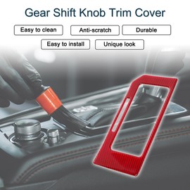 TUCKBOLD ABS Schaltknauf Knopf Abdeckung für Ford F150 15-20 Konsole Getriebepanel Steuerung Aufkleber Dekor Innenraum Zubehör Carbon Fiber Schwarz