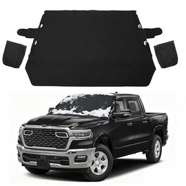 Windshield Cover for Ice and Snow Front Fit for Trucks Windshield Snow Cover Windshield Protector Winter Car Accessories 600D Oxford Fabric Black 67"x53"