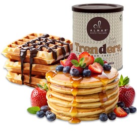 Preparato Almar per Pancake e Waffle Senza Allergeni, Uovo, Glutine e Latte, Contiene Semi di Lino e OMEGA3, VEGANO, Uso Professionale e Domestico, 100% Made in Italy – 10 Colazioni Lattina da 500g