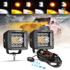 Auxbeam LED Pods 3 Inch 72W Amber Fog Light, 6