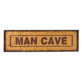 Man Cave Metal Sign with Lights by RAM Game Room - Yellow