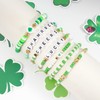 Budsmile St.Patrick’s Day Bracelets for Women Lucky Shamrock Charm Heishi