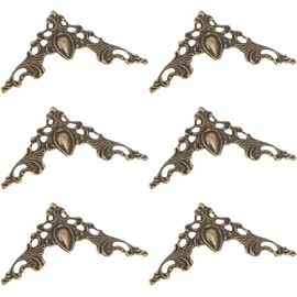 ieron Pack of 30 Vintage Antique Bronze Decorative Box Corner Protectors Metal Book Corners, Retro Edge Cover Flat Protector DIY Accessories for Furniture Cabinet Wooden Box
