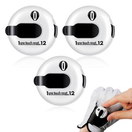 DONGFANGB Golf Score Counter Set of 3 Mini Golf Shot Stroke Attachment Clicker Clip Up to 12 Shot Scores One Touch Reset Easy Operation for Outdoor Sports Golf Bowling Accessories Practice Props
