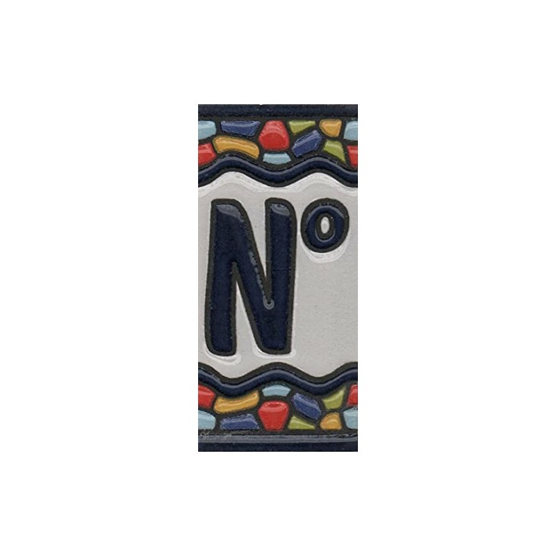 Spanish Ceramic Numbers and Letters Tiles Church Window Design Size