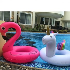Llama Tube Inflatable Unicorn Swimming Ring - Floating Ride-On Pool Toy lf2227 33cm 44cm + 90 Flamingo 5ea