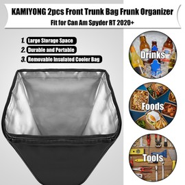 KAMIYONG 2pcs Front Trunk Bag Frunk Organizer Removable Luggage Bags Waterproof Trunk Cargo Bag Motorcycle Accessories Fit for Can Am Spyder RT 2020-2025