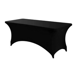 Qianly Tablecloth Table Cloth for 6 Foot Rectangle Table Lash Bed Cover for Events Party, Black