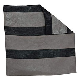 French Farmhouse Metallic Linen Black Soft Grey Long Large Bold Thick Striped 18x18 inch Small Square Pillow Cover Shams Horizontal Rugby Stripe Sofa Throw Decorative Reversible Covers Case Sham