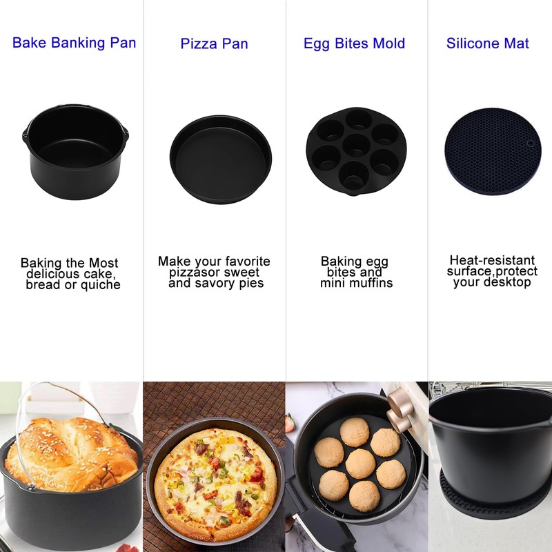 YuxingK Air Fryer Accessories Kit - 12pcs Universal for 4,