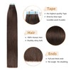 YILITE Dark Brown Tape in Hair Extensions Human Hair 22